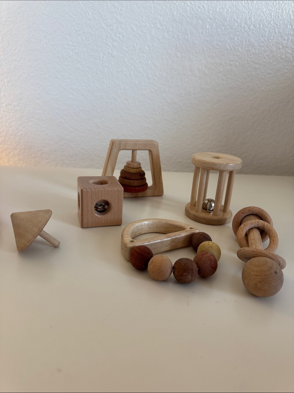 Natural Wooden Baby Rattle & Toy Set